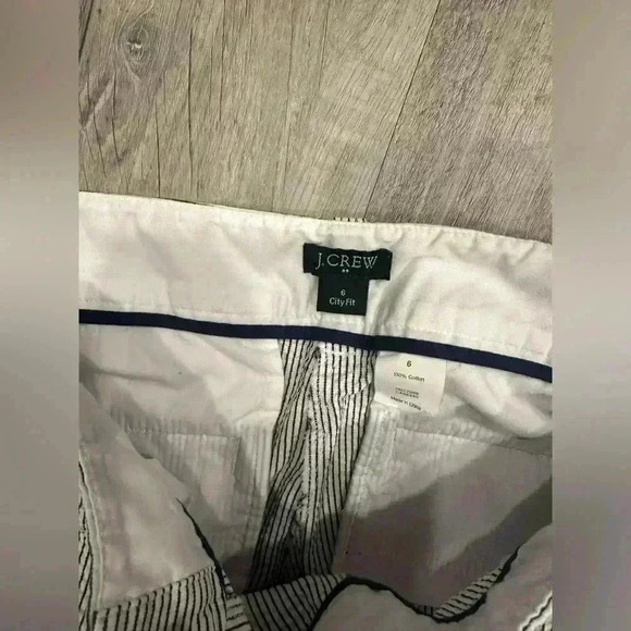 Black Label J Crew Cropped Curve Fit Striped Pant - Picture 2 of 5